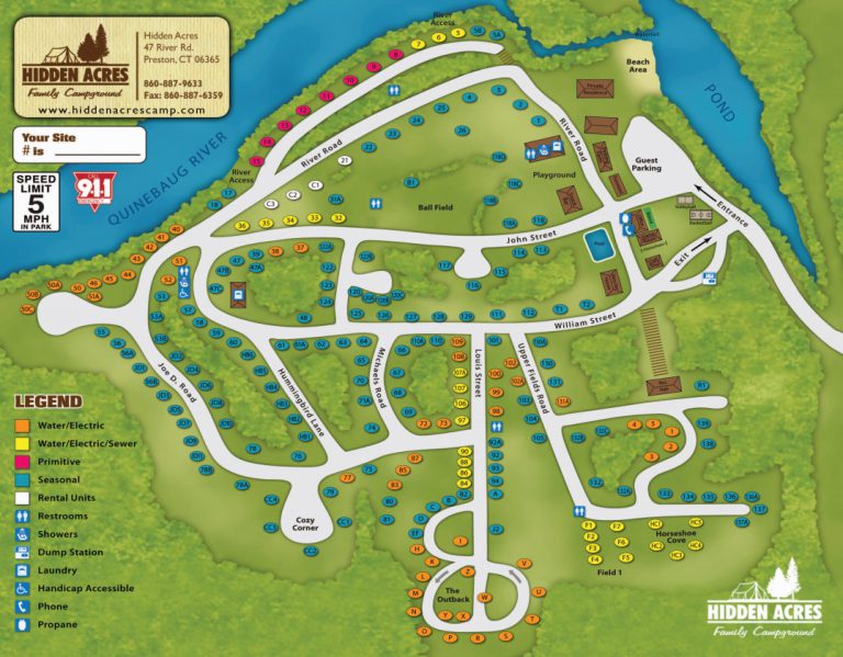 Campground Map | Hidden Acres Campground Campsites